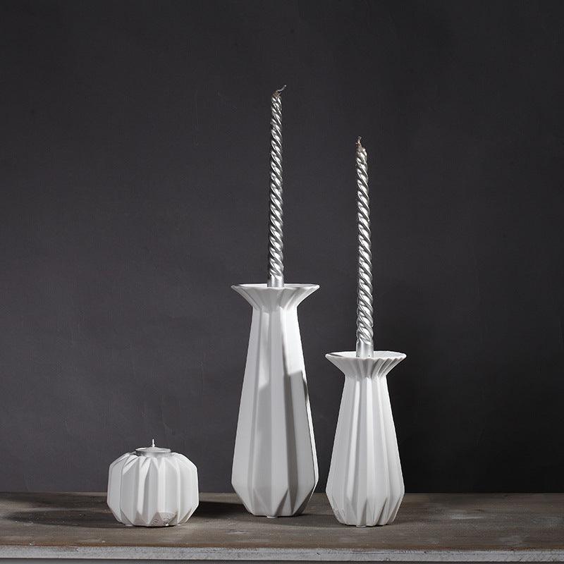 Scandinavian Minimalist Creative Ceramic Ornaments Cafe Dinner Candle Holder  