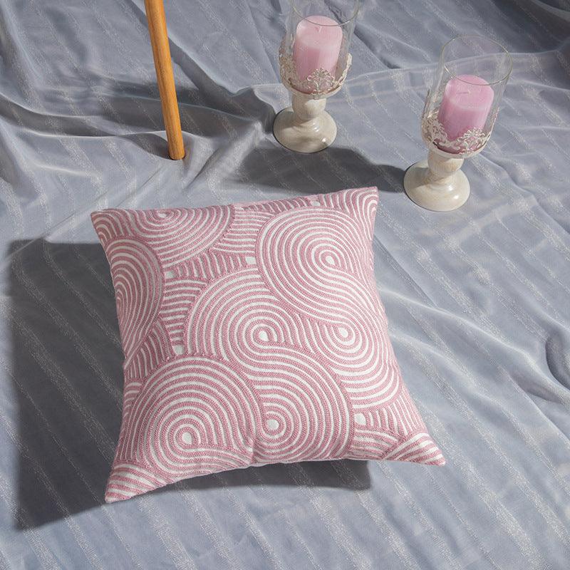Geometric Elegance: Cotton Embroidered Pillowcase - Elevate Your Décor with Stylish Patterns and ComfortCircle  