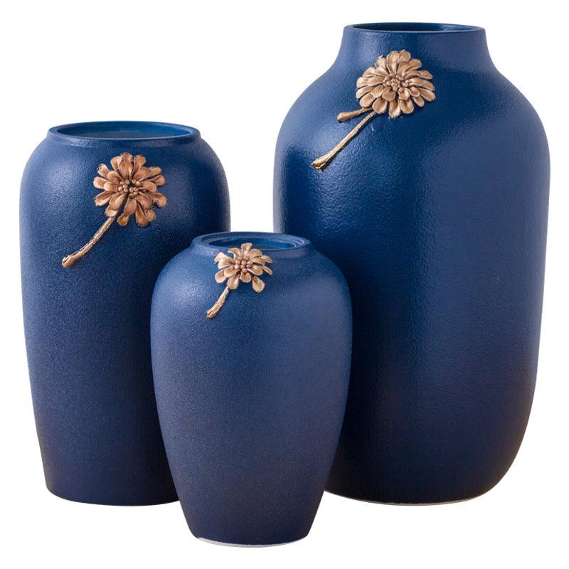 Blue Ceramic Home Decoration Vase  