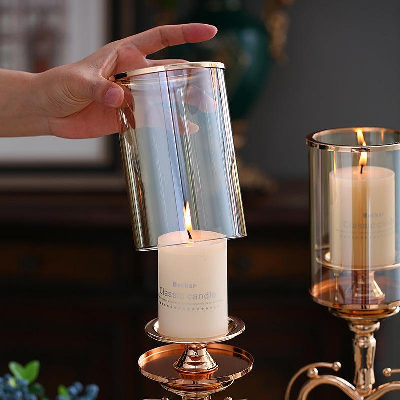 Dinner European Luxury Glass Candle Holder Ornament  