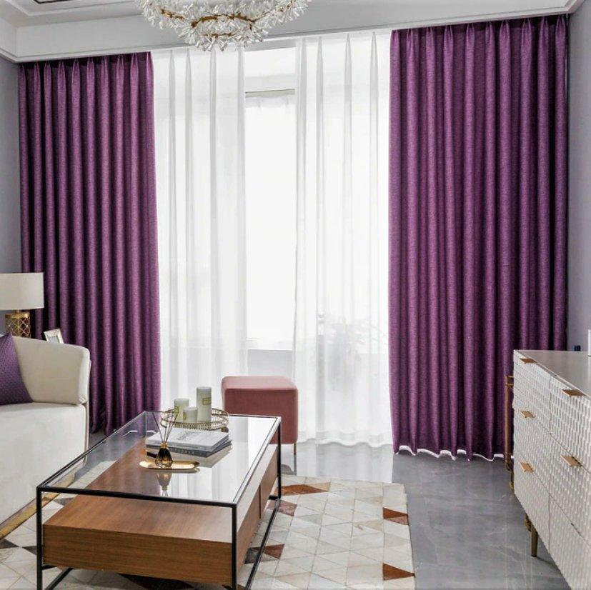 Ekora purple blackout custom made curtain  