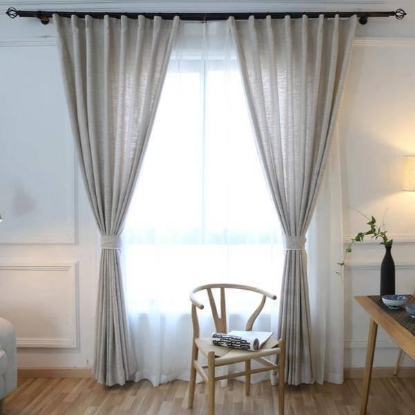 Lauk country style solid color custom made curtain  