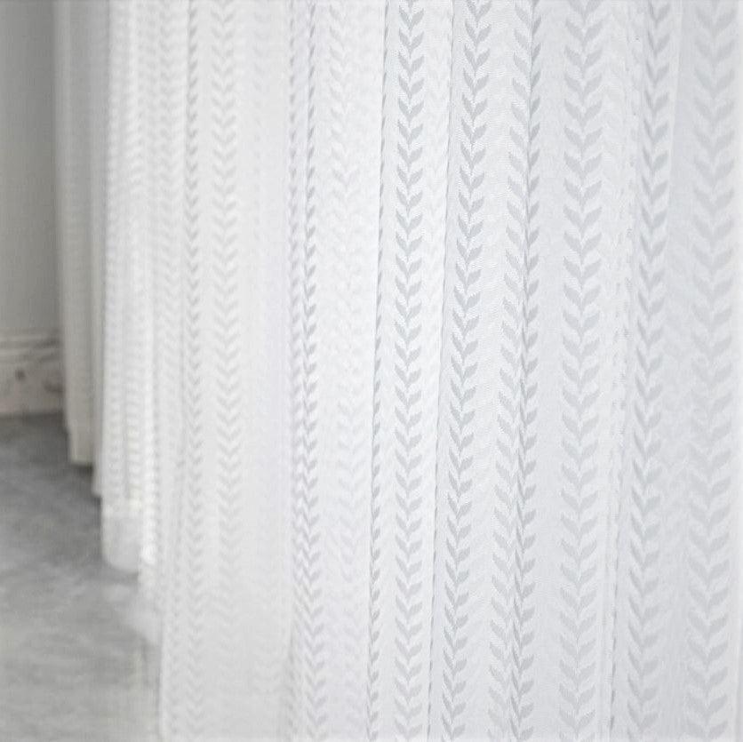 Levia white color custom made sheer curtain100 cm x 250 cm Pencil Pleat 