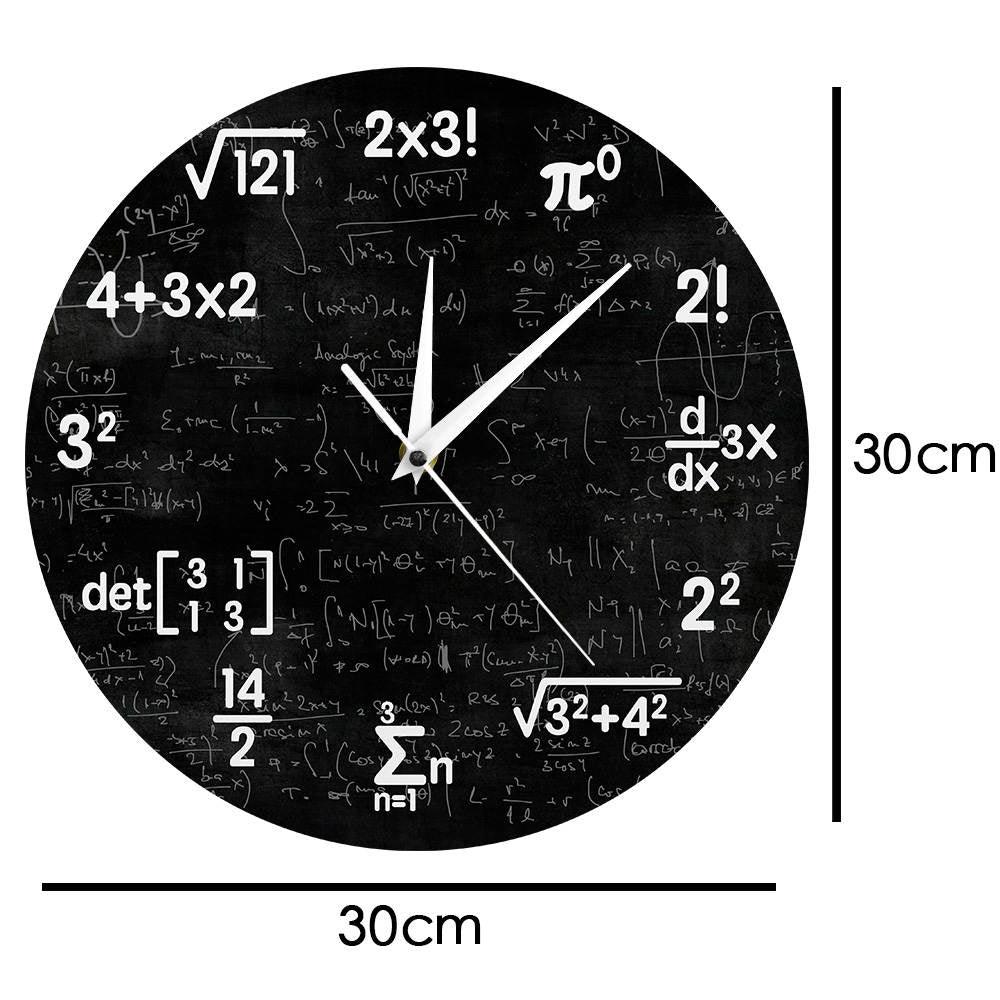 Math Design Fashionable Modern Black Wall Clock  