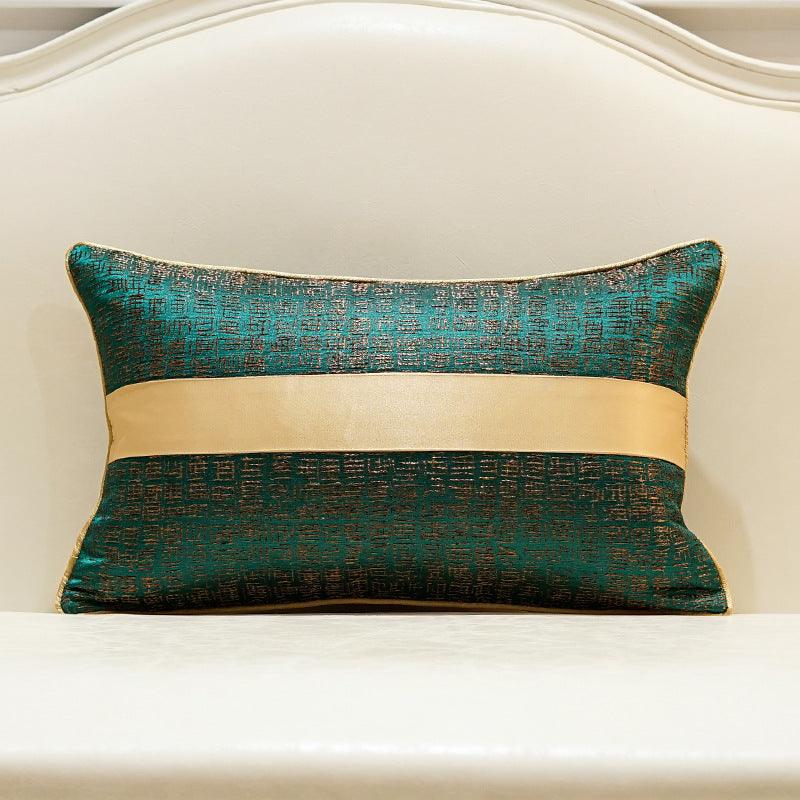 Modern Luxury Simple Pillow Cushion CoverGreen 30x50 splicing 