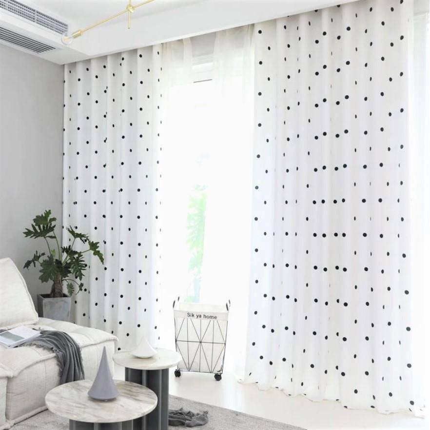 Netha white polka dot custom made curtain  
