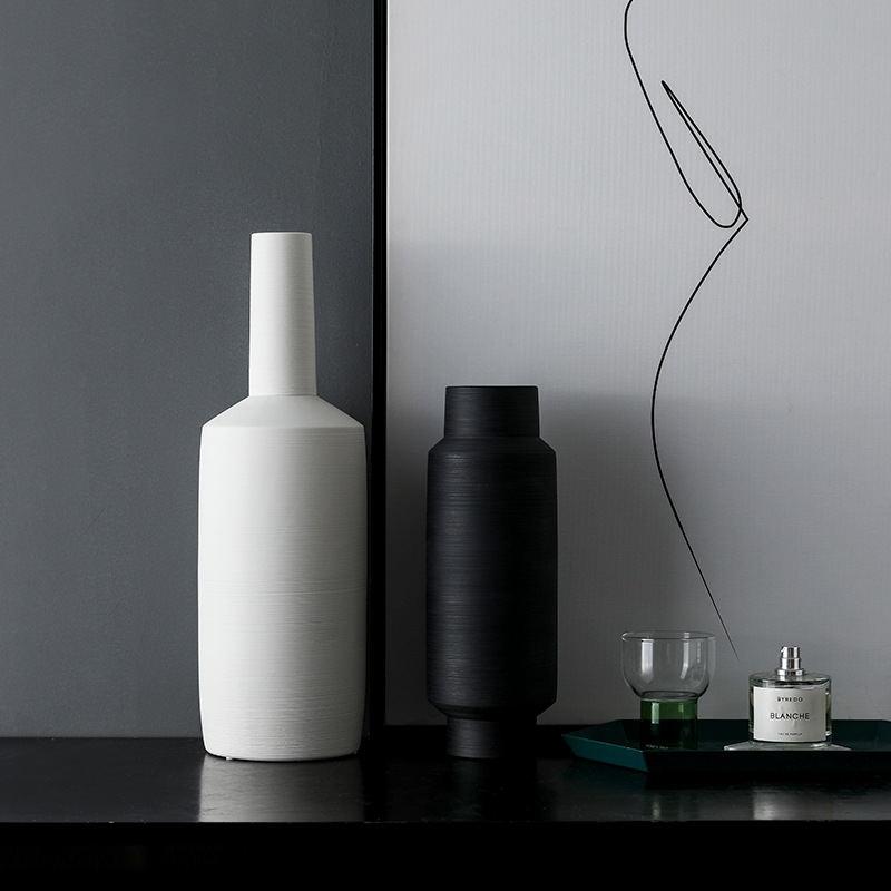 Original Modern White Black Ceramic Decoration Vase  