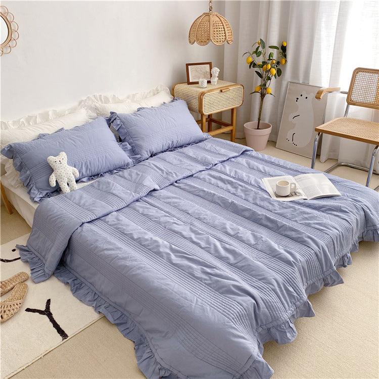 Pure Cotton Summer Quilt: Luxuriously Thick Bed SheetBlue 150x200cm 