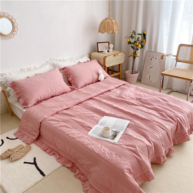 Pure Cotton Summer Quilt: Luxuriously Thick Bed SheetPink 150x200cm 