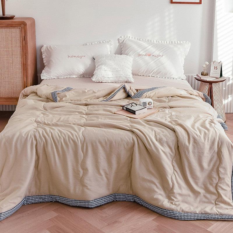 Pure Elegance: Washed Cotton Summer Quilt – Lightweight and Airy for the Perfect ComfortBeige 150x200cm 