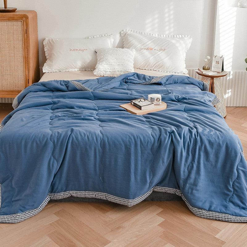 Pure Elegance: Washed Cotton Summer Quilt – Lightweight and Airy for the Perfect ComfortDark Blue 150x200cm 
