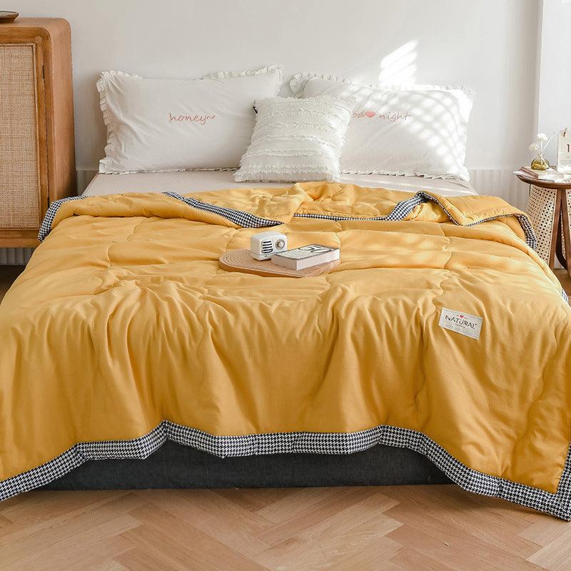 Pure Elegance: Washed Cotton Summer Quilt – Lightweight and Airy for the Perfect ComfortYellow 150x200cm 