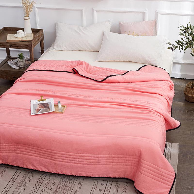 Renew Your Comfort: Washed Cotton Solid Color Bed CoverRed 100x150cm 