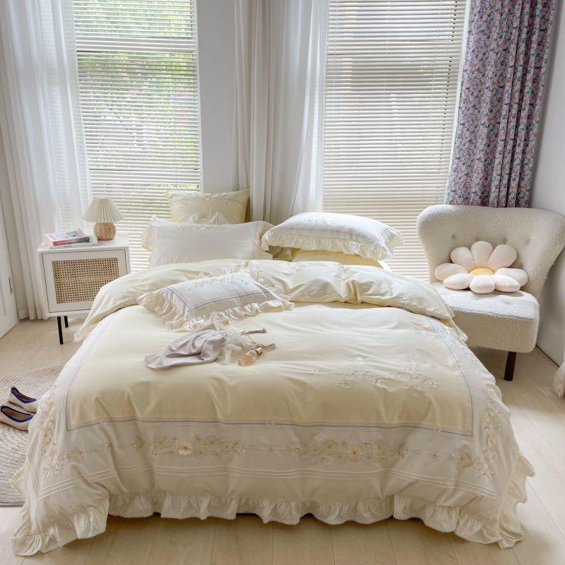 Romantic Sophistication: Four-Piece High-End Charming Pure Cotton Bedding SetSydney 1.5m 