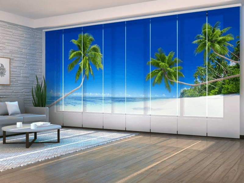 Set of 8 Panel Curtains: Tropical Summer BeachBlackout 70 280