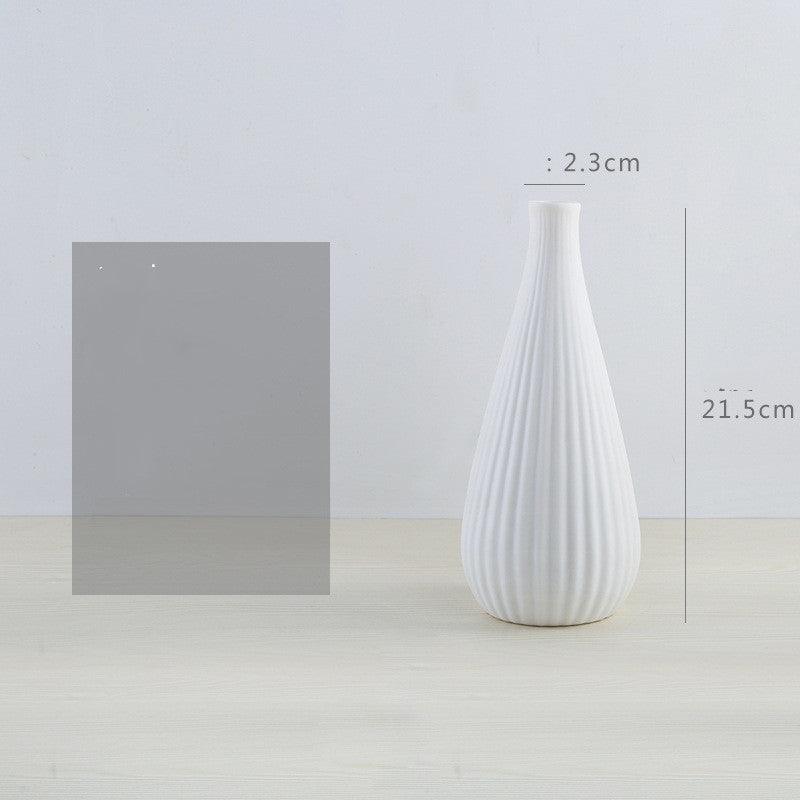 Simple Modern Nordic Style White Ceramic Vase2White  