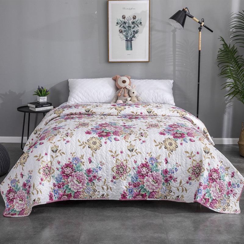 Summer Blossoms: Flower Pattern Cool Quilt Bed Cover for Refreshing ComfortA9 220x240CM single piece 