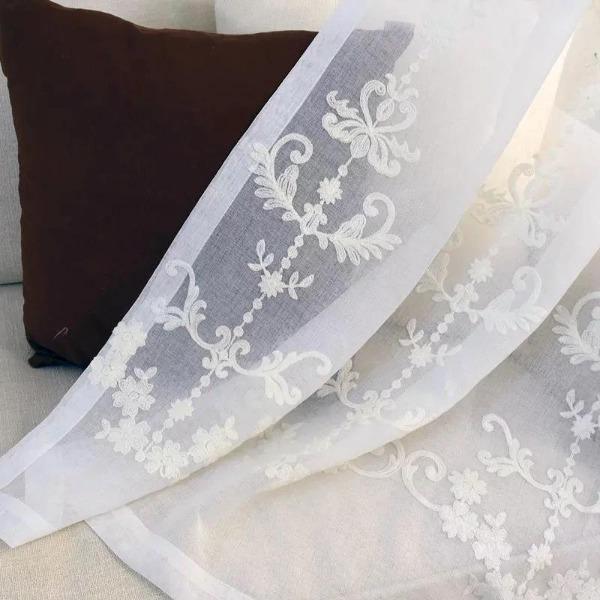 Vita white lace sheer custom made curtain  