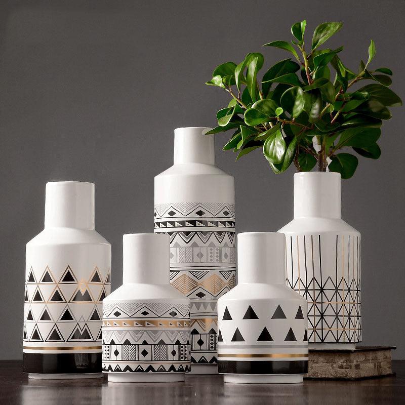 Scandinavian Style Modern White Ceramic Vase  