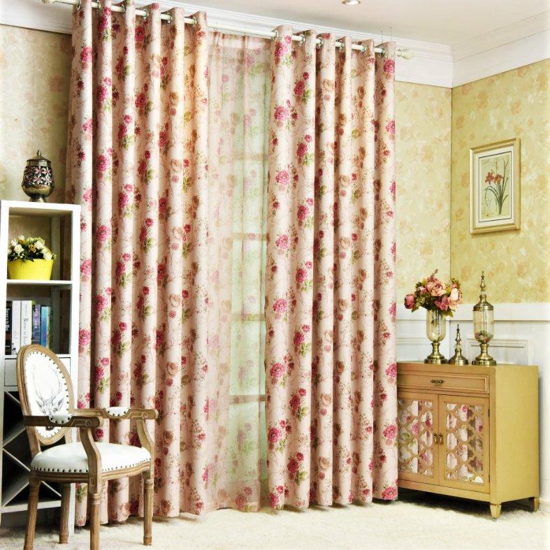 Veda bright floral pattern pink or blue custom made curtain  